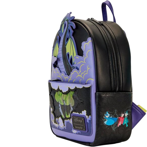 Loungefly Disney Maleficent Dragon Lenticular Glow in The Dark Mini Backpack main image 5